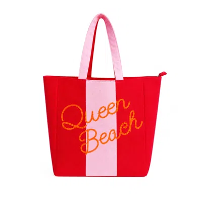 Lilly Loves Women's Pink / Orange Queen Beach Terry Beach Bag In Multi