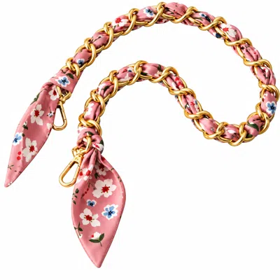 Lilly Loves Women's Pink Polite Posie Scarf Metal Strap