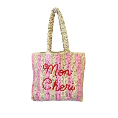Lilly Loves Women's Pink / Purple Mon Cheri Summer Straw Bag