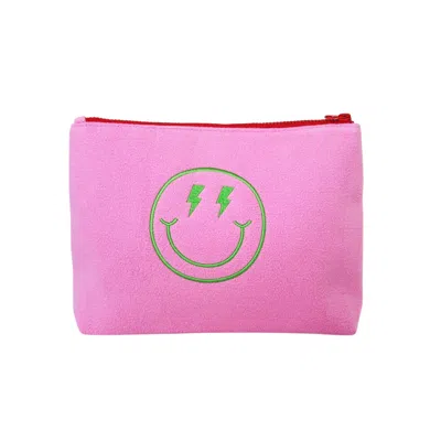 Lilly Loves Women's Pink / Purple Pink Smiley Face Cosmetic Bag