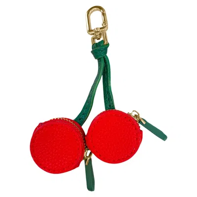 Lilly Loves Women's Red Cherry Bag Charm In Metallic