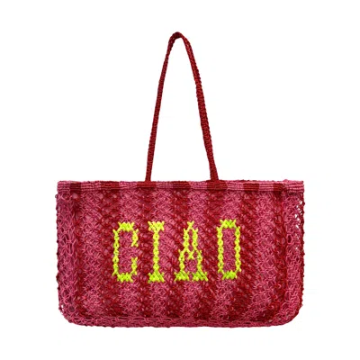 Lilly Loves Women's Red Ciao Pink Jute Bag