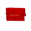 Lilly Loves Women's Red Embroidered Make Up & Shit Make Up Bag