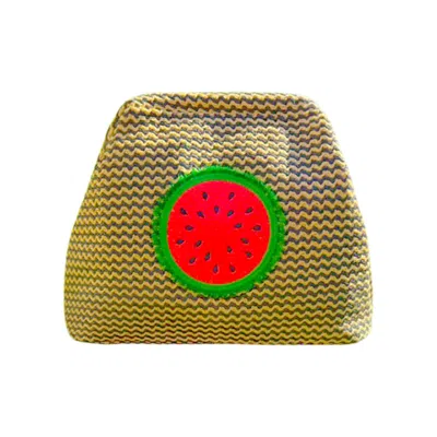 Lilly Loves Women's Red / Green Fluffy Watermelon Beach Clutch Bag In Multi