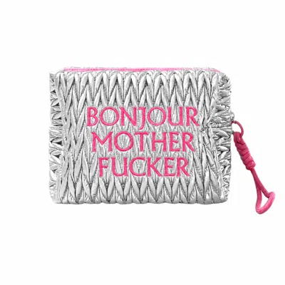 Lilly Loves Women's Silver Bonjour Mf Cosmetic Bag