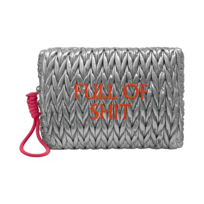 Lilly Loves Women's Silver Full Of Shit Cosmetic Bag
