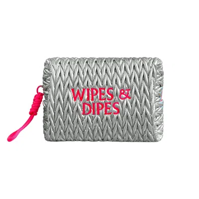 Lilly Loves Women's Silver Wipes & Dipes Cosmetic Bag In Gray