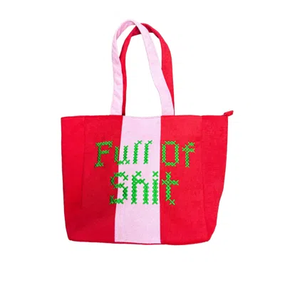 Lilly Loves Women's Towel Terry Pink Full Of Shit Bag