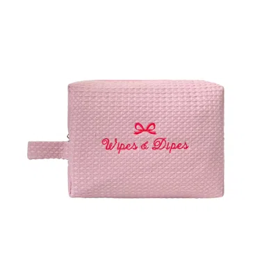 Lilly Loves Women's Waffle Pink Wipes And Dipes Bag