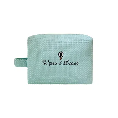 Lilly Loves Women's Waffle Wipes And Dipes Blue Pouch