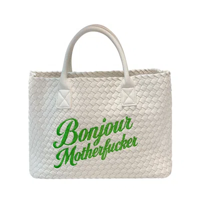 Lilly Loves Women's White Bonjour Motherfucker Bag
