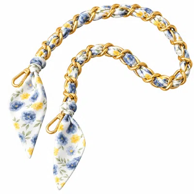 Lilly Loves Women's White Ditsy Daphne Scarf Metal Strap