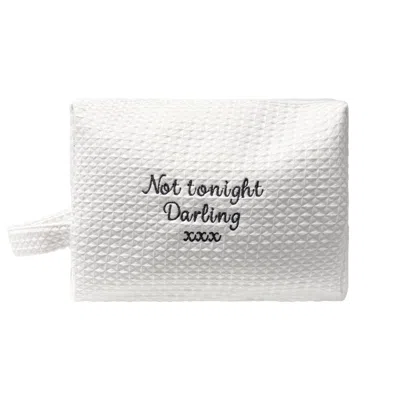 Lilly Loves Women's White Not Tonight Darling Wash Bag