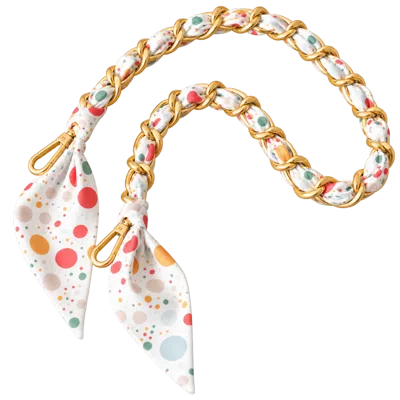 Lilly Loves Women's White Spotty Susie Scarf Metal Strap