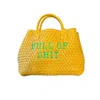 Lilly Loves Women's Yellow Full Of Shit Vegan Handbag In Yellow