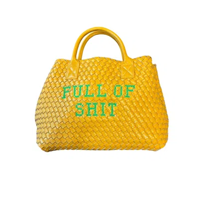 Lilly Loves Women's Yellow Full Of Shit Vegan Handbag
