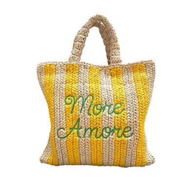 Lilly Loves Women's Yellow / Orange More Amore Straw Holiday Bag