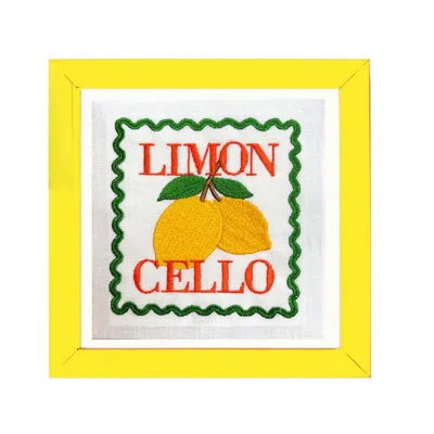 Lilly Loves Yellow Limon Cello Embroidered Artwork