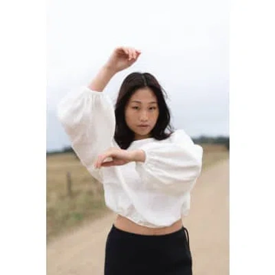 Lilly Pilly Louisa Linen Top In White