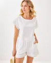 Lilly Pulitzer 2.5" Riv Terry Cover-up Short In Resort White Lil Butterfly Pattern