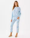 Lilly Pulitzer 27" Annet High Rise Crop Flare Jean In Resort White Tall Tales