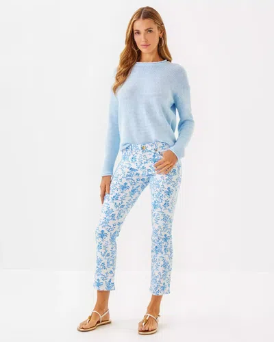 Lilly Pulitzer 27" Annet High Rise Crop Flare Jean In Resort White Tall Tales