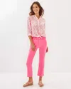 Lilly Pulitzer 27" Annet High Rise Crop Flare Jean In Rousseau Pink