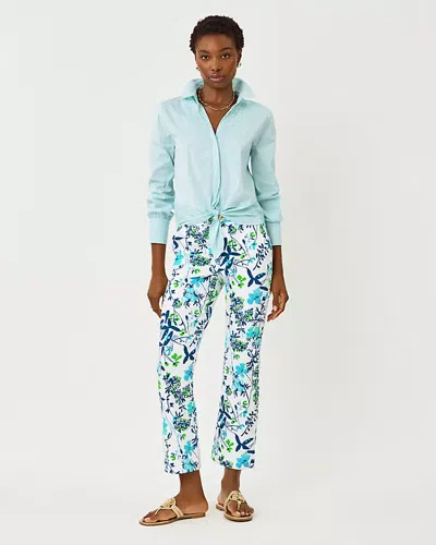 Lilly Pulitzer 27" Carwyn High Rise Crop Flare Pant In Resort White Sea Blooms