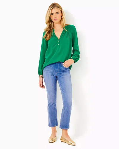 Lilly Pulitzer 27" Liza High Rise Crop Flare Jean In Caribbean Blues Wash