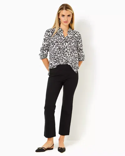 Lilly Pulitzer 28" Christabel Ponte Crop Flare Pant In Noir
