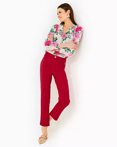 Lilly Pulitzer 29" Ana High Rise Pant In Malbec Red