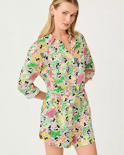 Lilly Pulitzer 3" Elodey High Rise Linen Short In Green