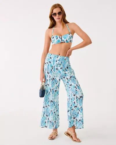 Lilly Pulitzer 30" Enzo Cotton Cover-up Pant In Blue