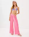 Lilly Pulitzer 30" Enzo Cotton Cover-up Pant In Rousseau Pink