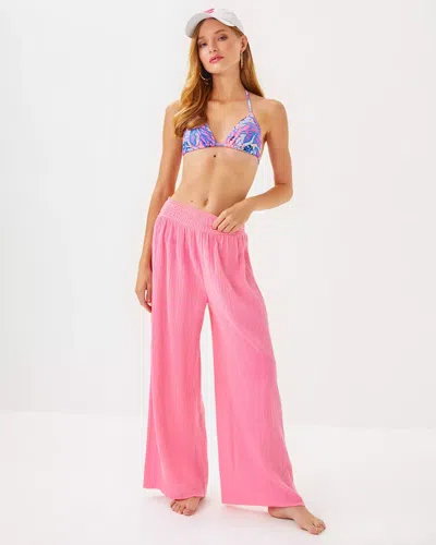 Lilly Pulitzer 30" Enzo Cotton Cover-up Pant In Rousseau Pink