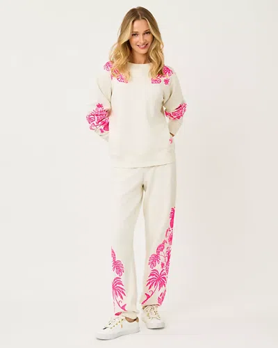 Lilly Pulitzer 30" Silvie Embroidered Jogger In White
