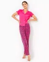 Lilly Pulitzer 30.5" Pajama Knit Pant In Passion Fruit Pink Star Searching