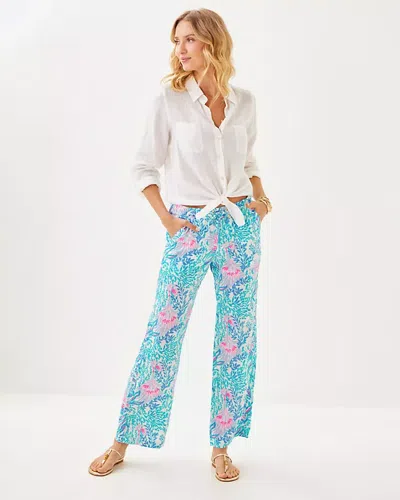 Lilly Pulitzer 31" Brawley Linen Pant In Multi Via Del Mar