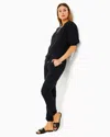 Lilly Pulitzer 31" Taron Mid-rise Linen Pant In Noir X Noir