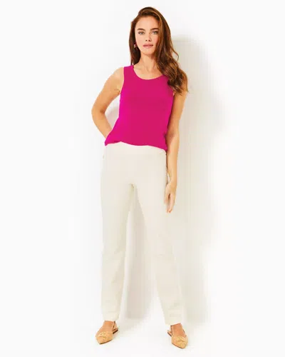 Lilly Pulitzer 32" Declynn Polished High Rise Straight Leg Pant In Creme Brulee