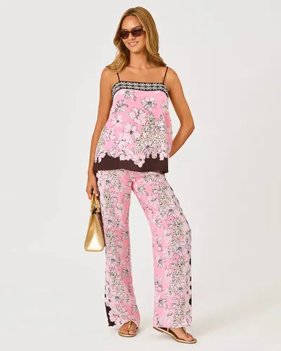 Lilly Pulitzer 32" Vianna Silk Palazzo Pant In Pink