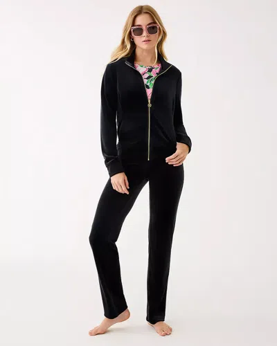Lilly Pulitzer 33" Dorsey Velour Pant In Black
