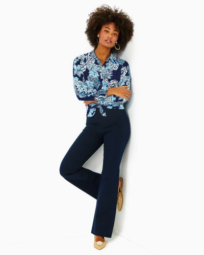 Lilly Pulitzer 33" Merrin Bi-stretch Bootcut Pant In Navy