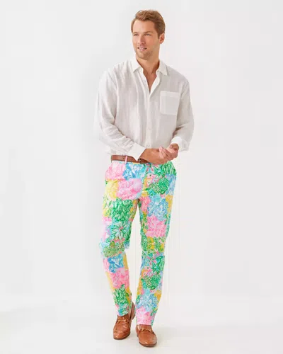 Lilly Pulitzer 34" Men's Stuff Mizner Pant In Multi Bright Delight Patch