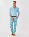 Lilly Pulitzer 34" Men's Stuff Mizner Pant In Sunwashed Blue Plumes In Bloom