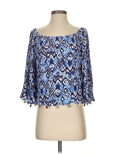 Pre-owned Lilly Pulitzer 3/4 Sleeve Blouse In Blue