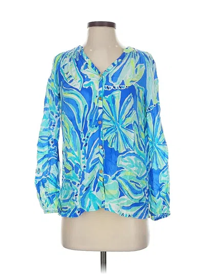 Pre-owned Lilly Pulitzer 3/4 Sleeve Blouse In Blue