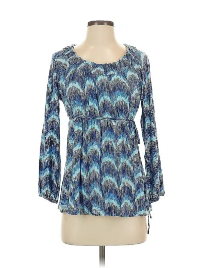Pre-owned Lilly Pulitzer 3/4 Sleeve Blouse In Blue