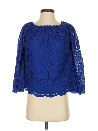 Pre-owned Lilly Pulitzer 3/4 Sleeve Blouse In Blue