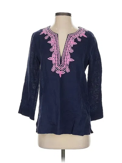 Pre-owned Lilly Pulitzer 3/4 Sleeve Blouse In Blue
